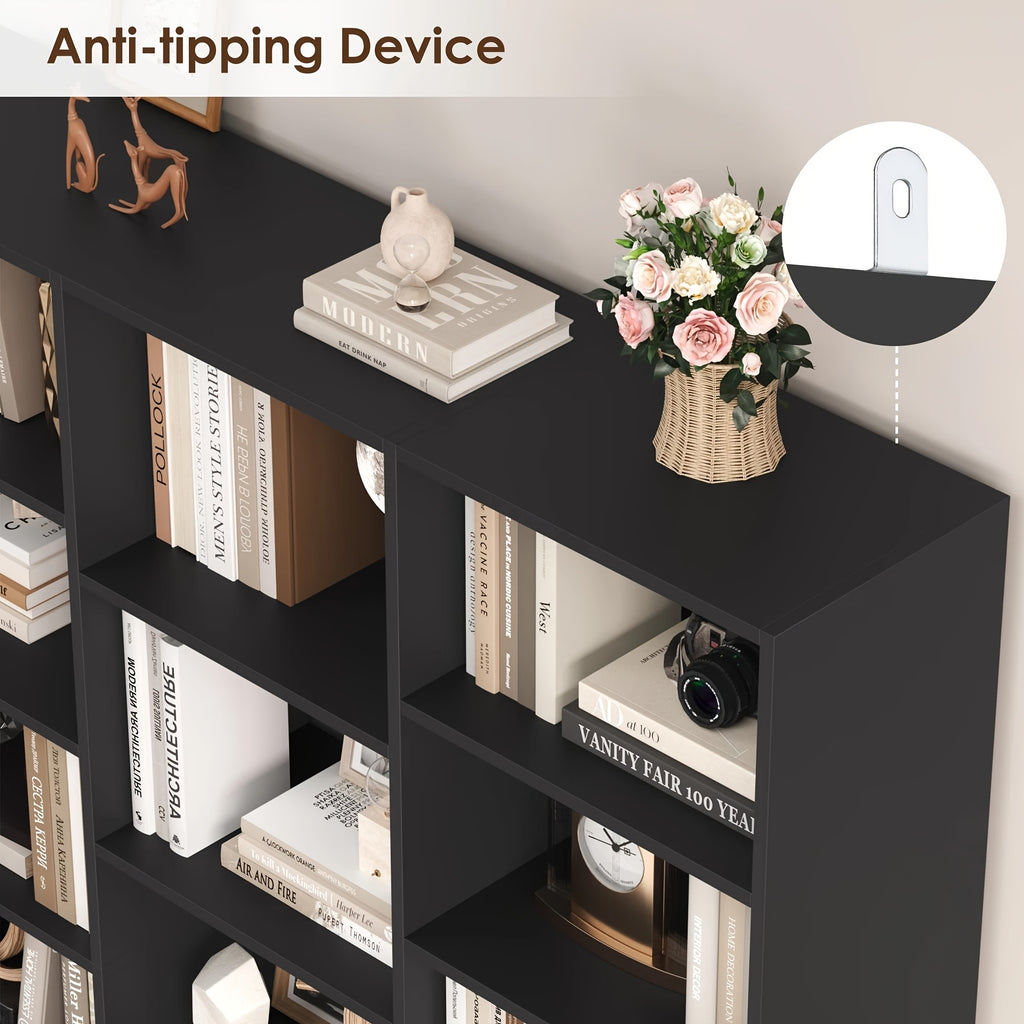 fultru triple wide bookshelf 6 tier large bookshelf bookcase