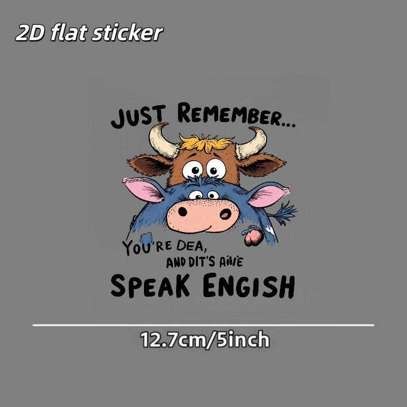 2d flat stickers fun cows exquisite car stickers advanced