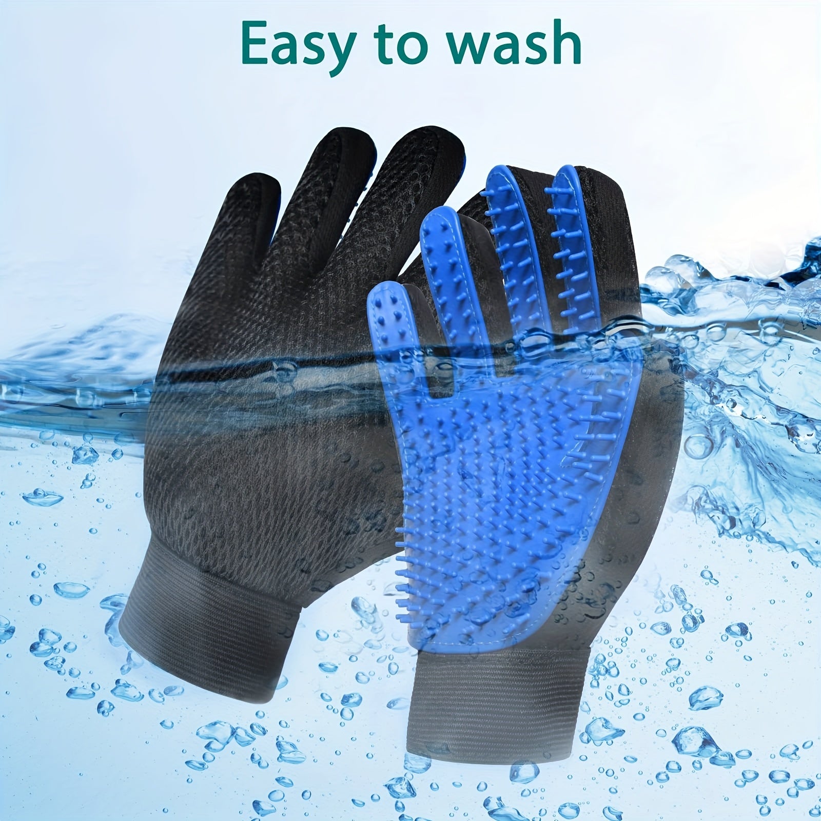 2pcs pet grooming gloves silicone hair removal massage