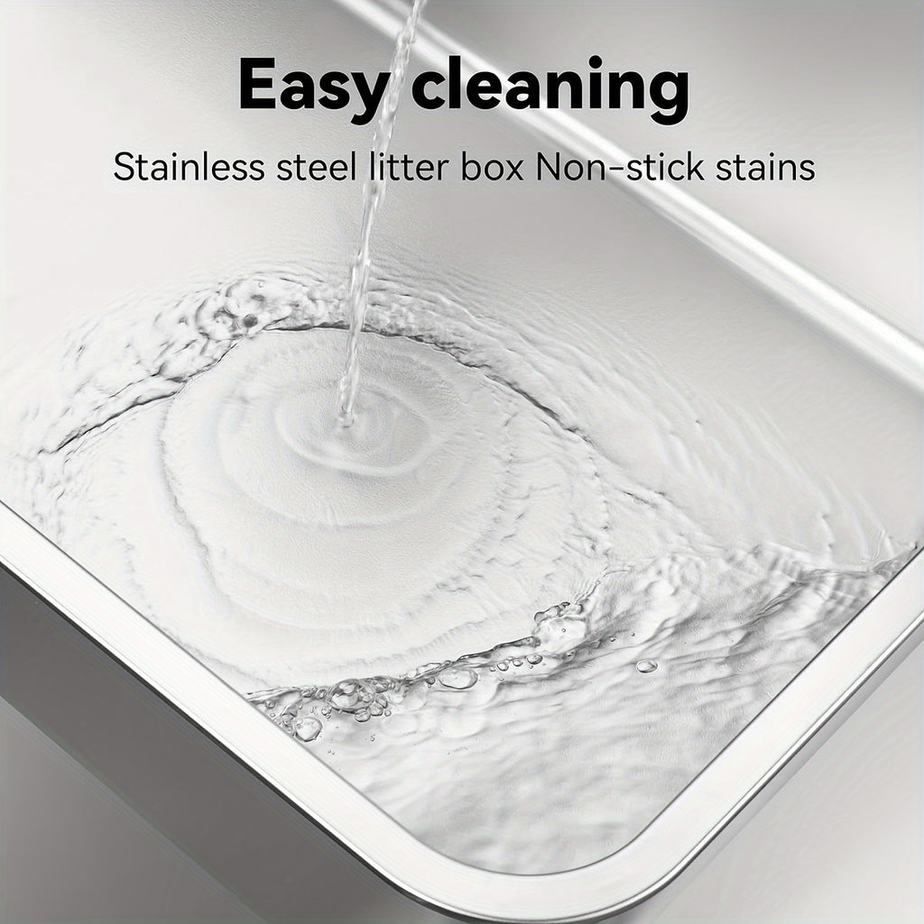 2pcs stainless steel cat litter box 6 deep stainless steel