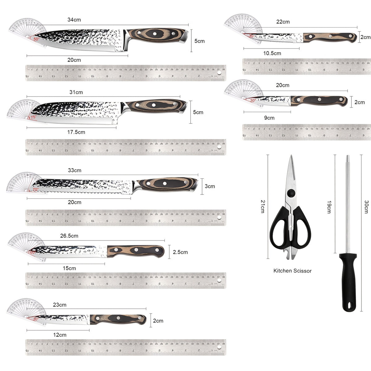 high carbon stainless steel kitchen knife set high carbon
