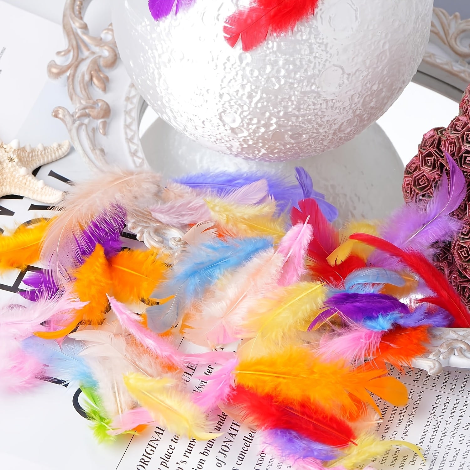 297pcs colorful artificial feathers suitable diy crafts