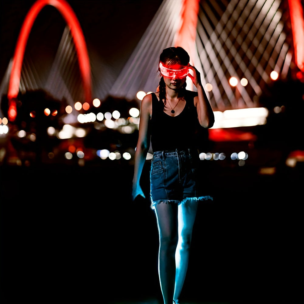led visor glasses featuring   colors