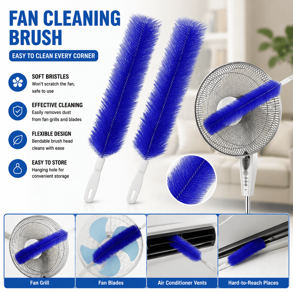 flexible microfiber fan cleaning brush multifunctional