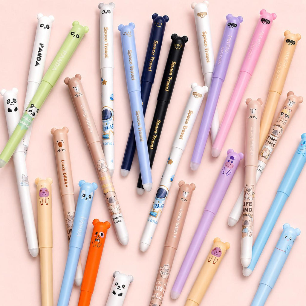 30 pack 0 7mm erasable gel pens animal print design