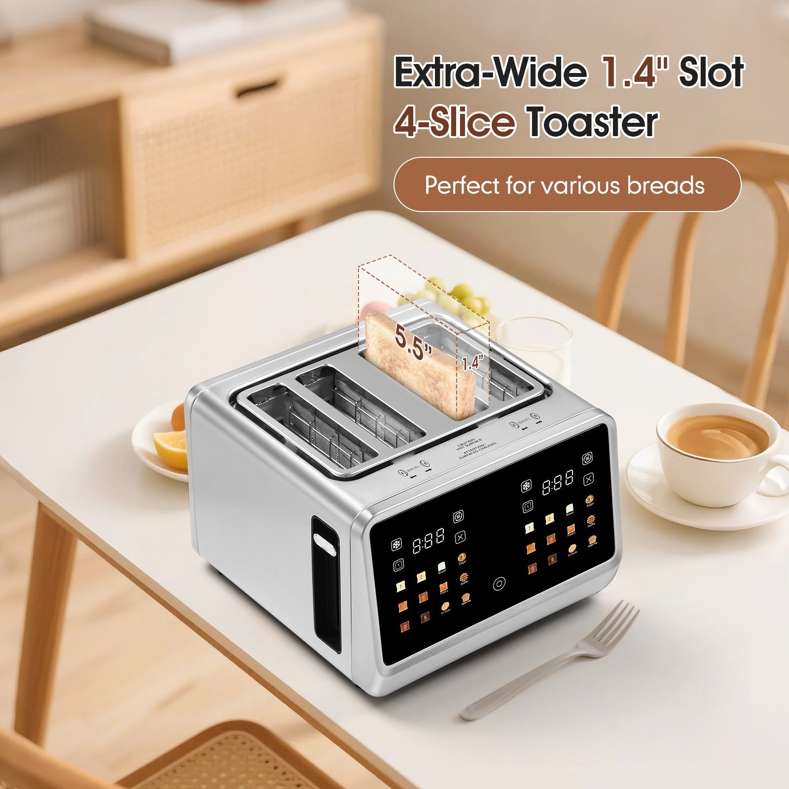 toaster 4   stainless steel digital smart toaster
