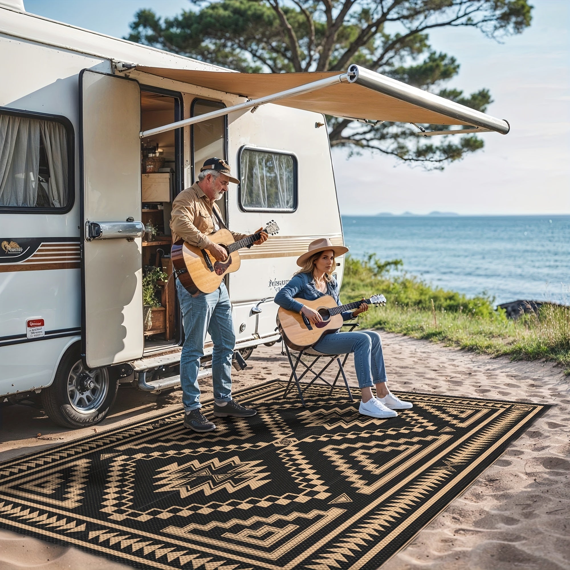 outdoor mat reversible plastic straw camping mat patio deck