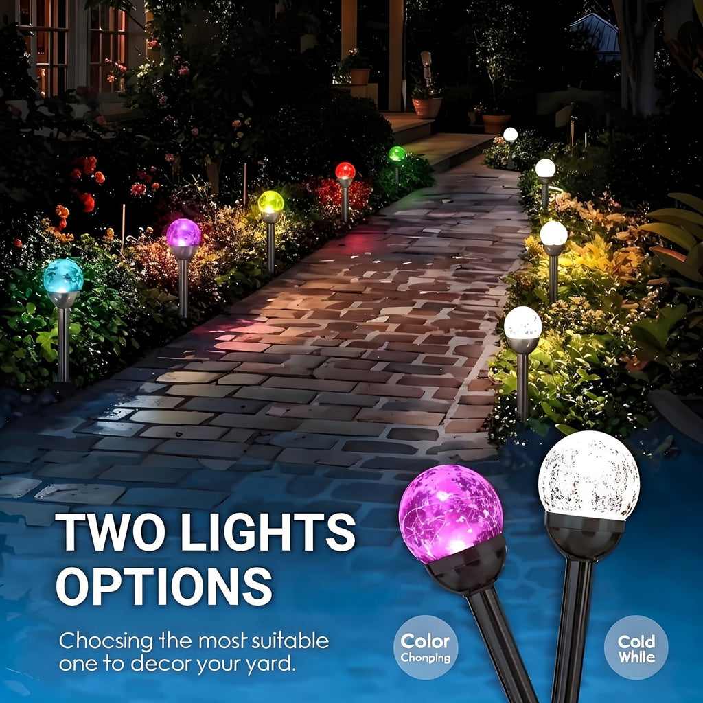 a set 10 solar powered outdoor garden lights change colors
