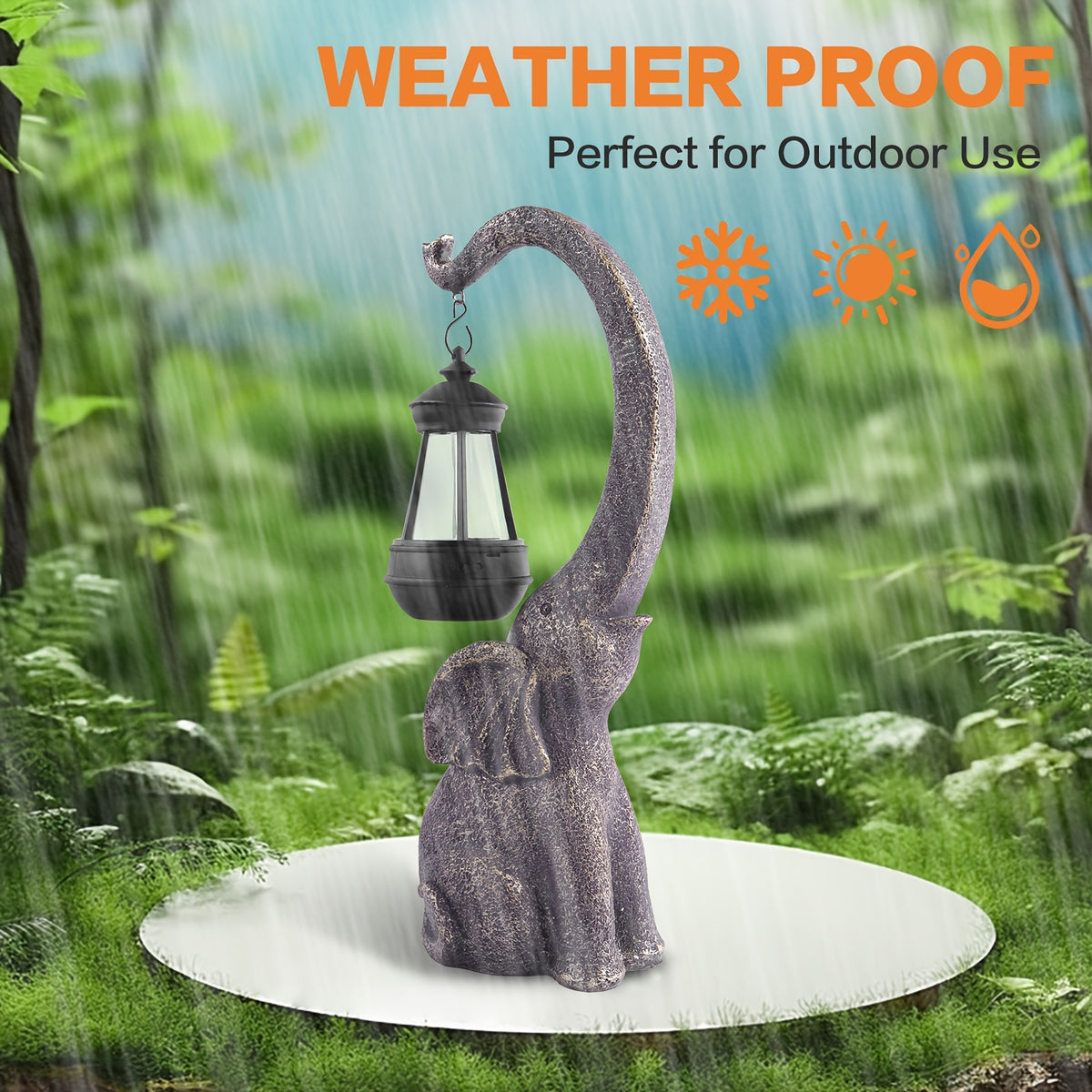 1 2pcs solar elephant statue outdoor garden crafts elephant