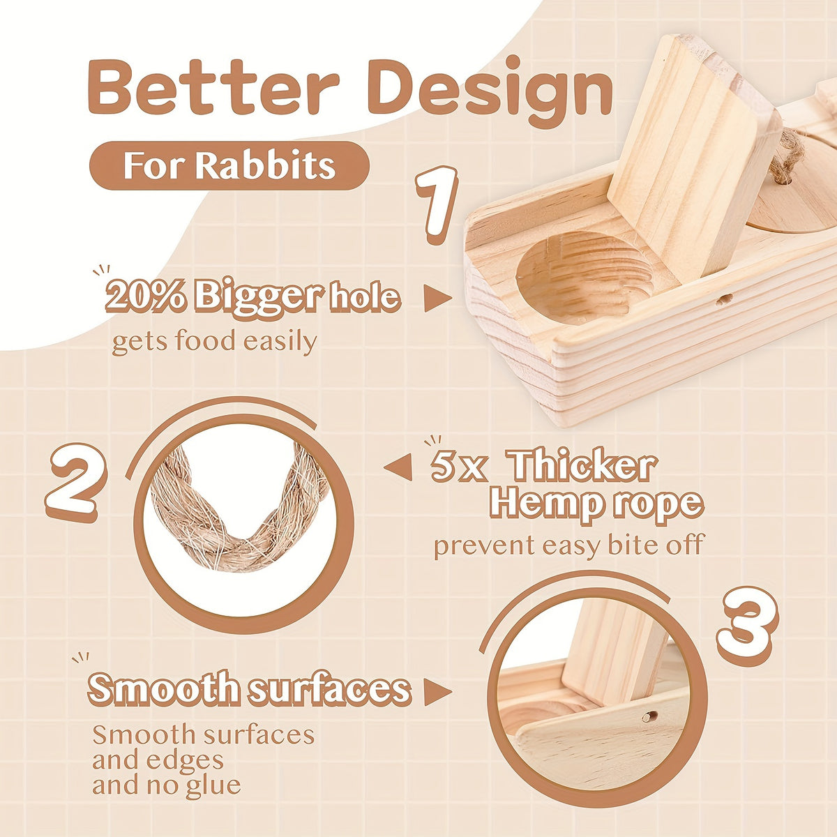 interactive wooden rabbit toys   n   treats
