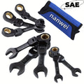 8pcs set scratching head short ratchet combination wrench