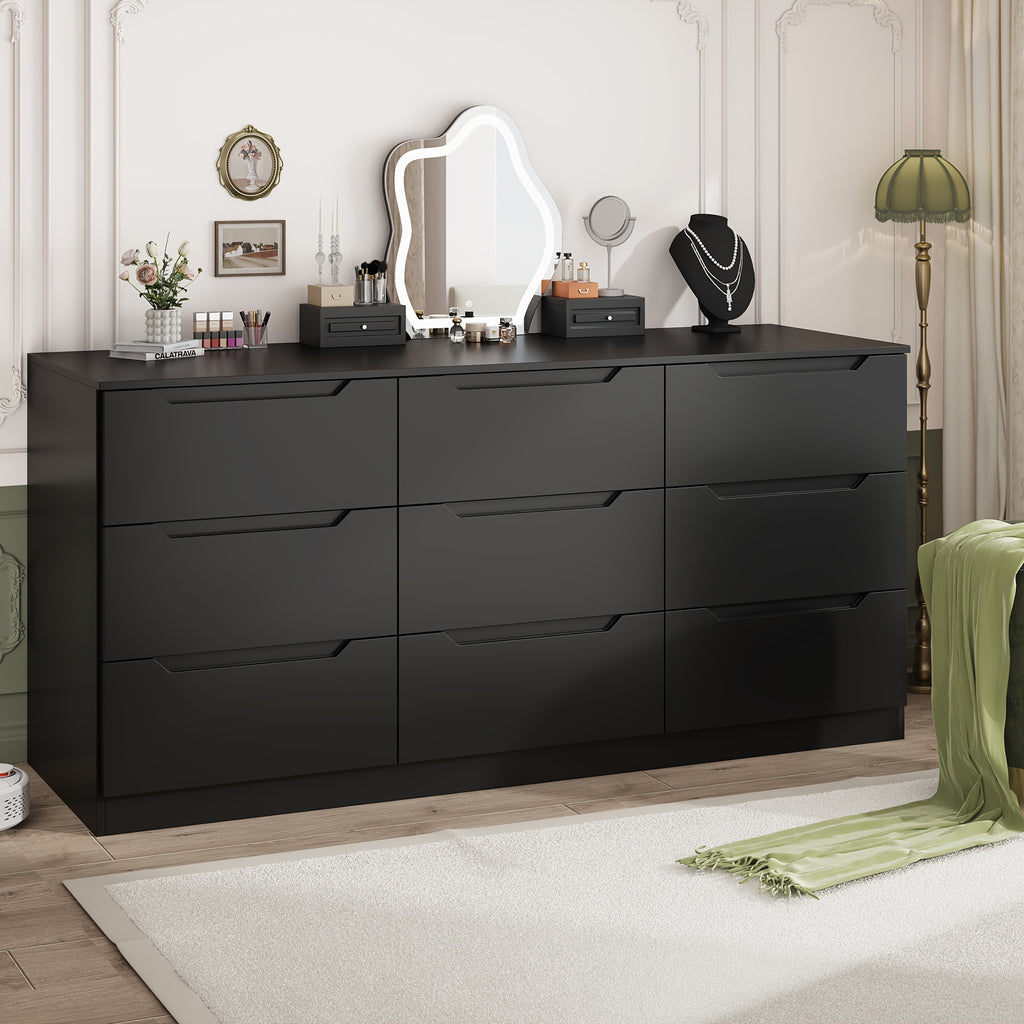 9 drawer dresser bedroom black white chest drawers