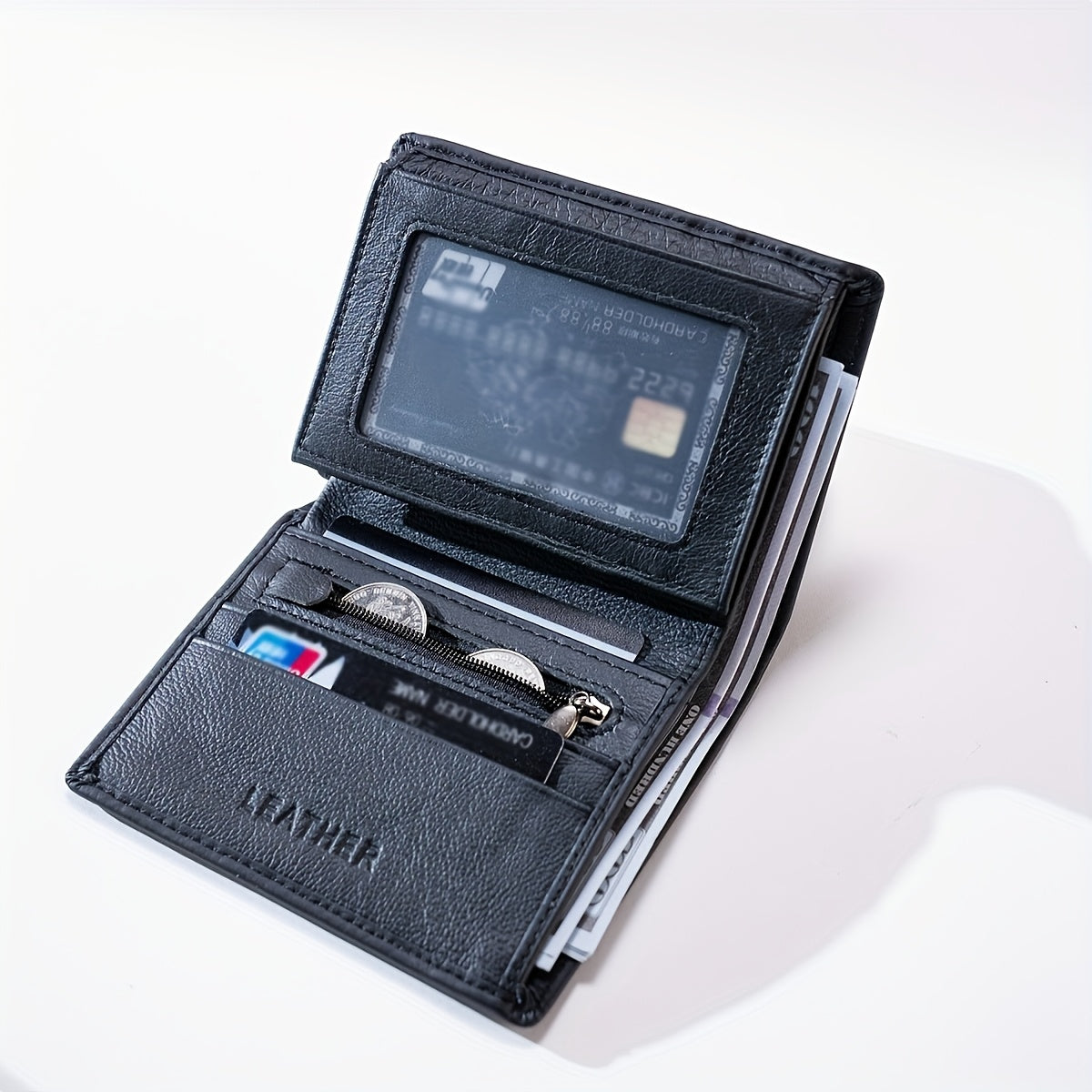 1pc genuine leather wallets men vintage thin vertical short
