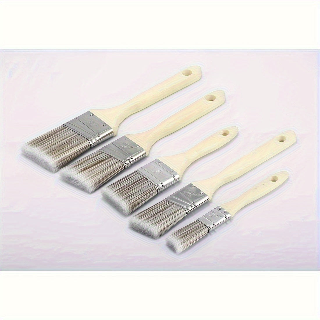 5pcs paintbrush set tapered synthetic bristles wooden