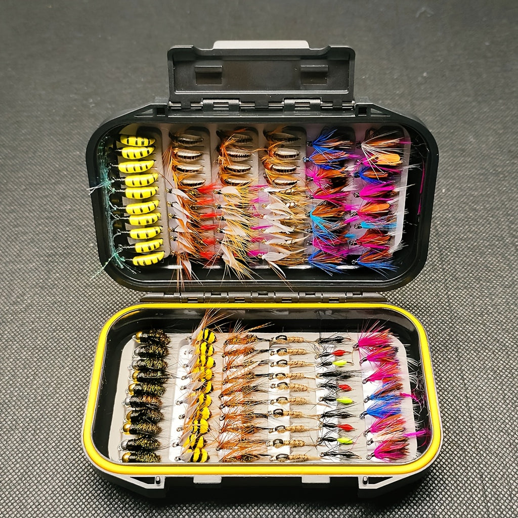 114pcs fly set plastic   assortment nymph