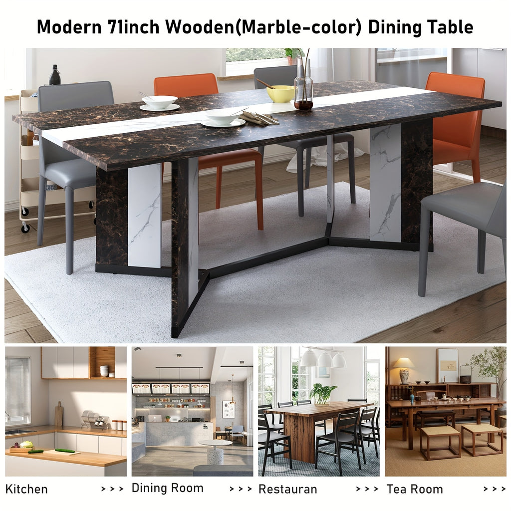 71 rectangle modern dining table office   room