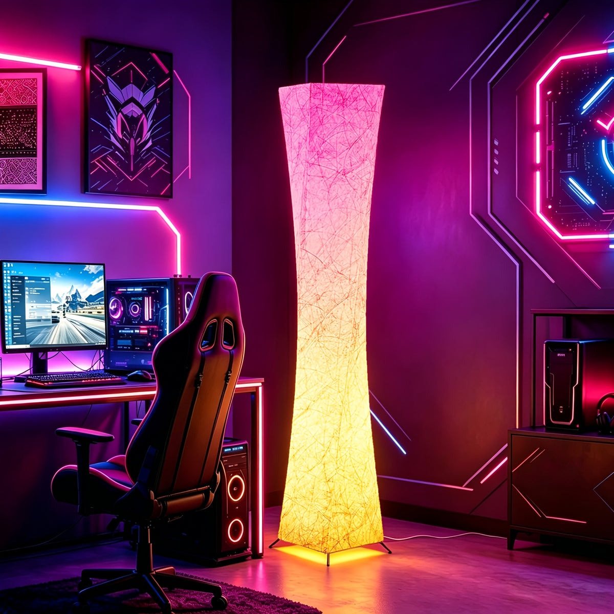 60 inch square floor lamp smart rgb led corner lamp