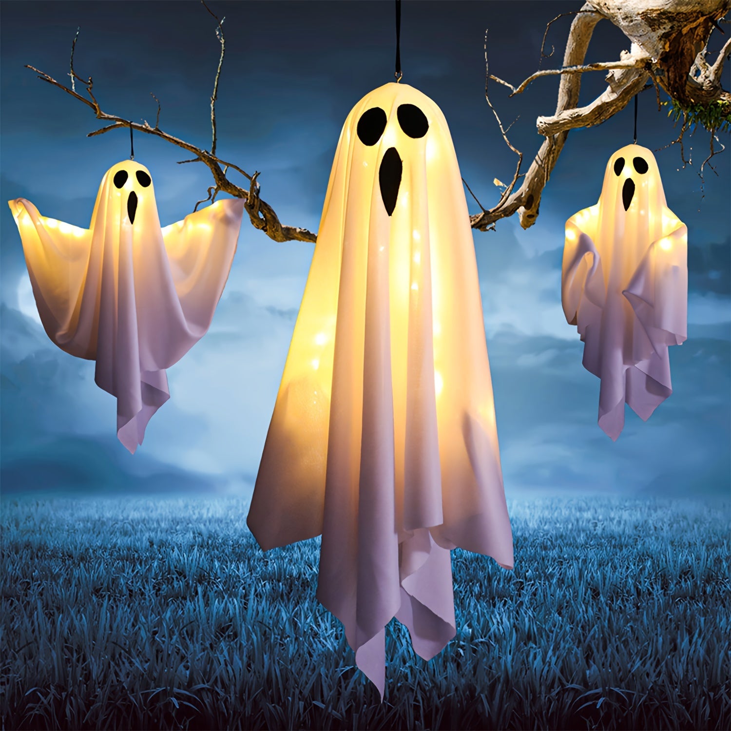 3pcs 20 inch halloween hanging ghosts led flying ghost ip44