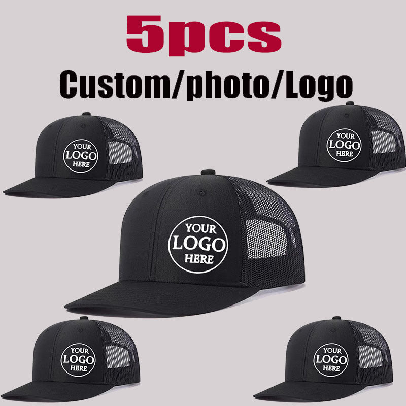 5pcs customizable adjustable trucker baseball caps men women