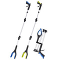 tri fold blue extra long 43 inch foldable trash grabber