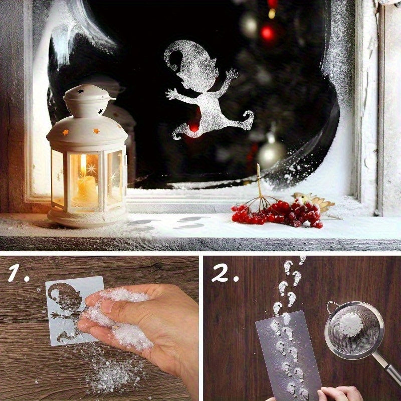 6pcs 12pcs christmas gnome stencil set footprints handprints