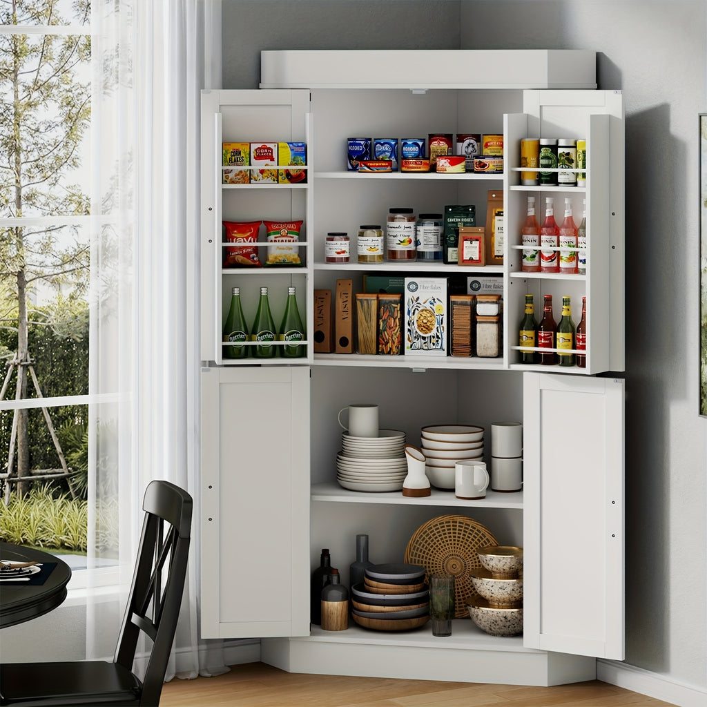 71 farmhouse kitchen pantry cabinet doors shelves tall