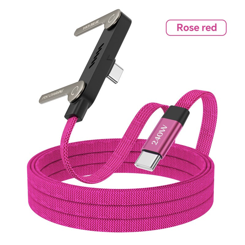 240w fast charging folding data cable built in bracket type