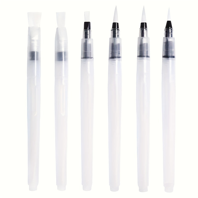 10 solid color watercolor pens filled brush heads pointed