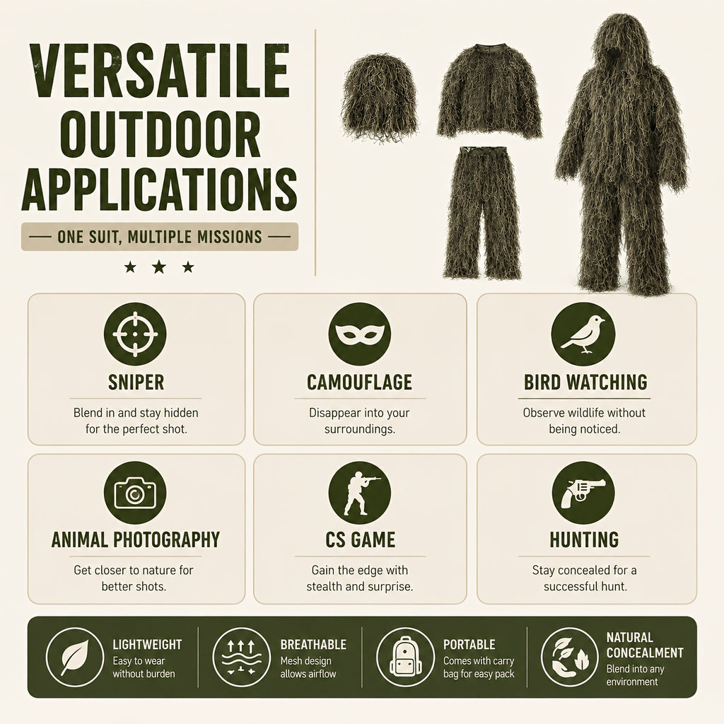 6 in 1   ghillie suit polyester   desert