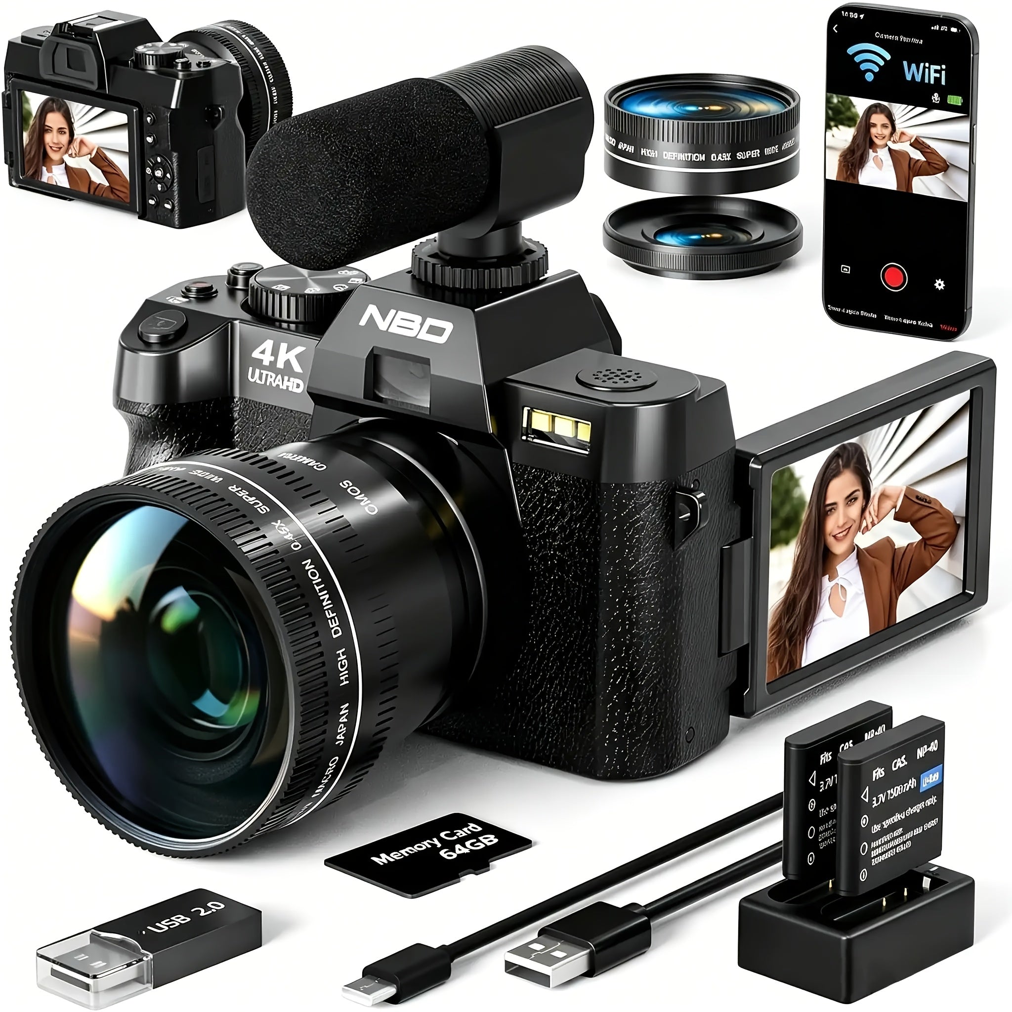 digital cameras photography 4k 48mp   vlogging