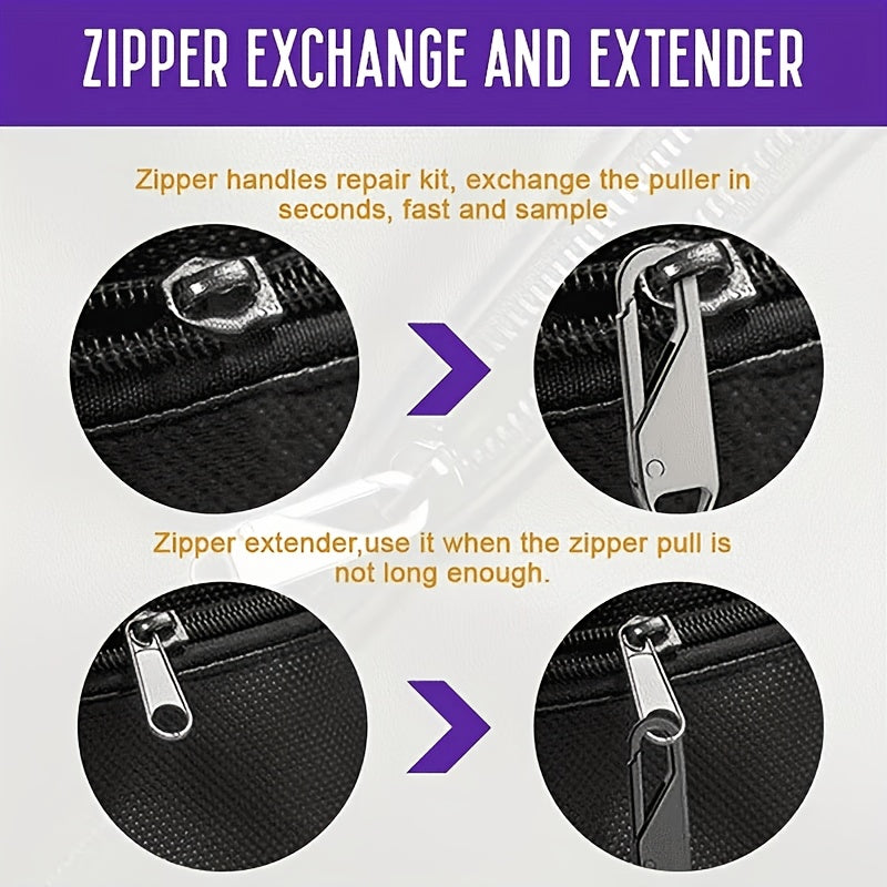 20 sets zipper replacements 4 types zipper pulls replacing