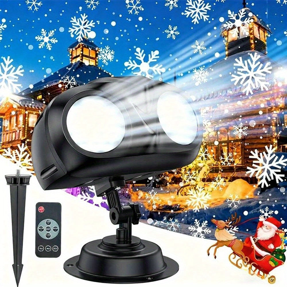 snowflake projector light rotating effect decoration