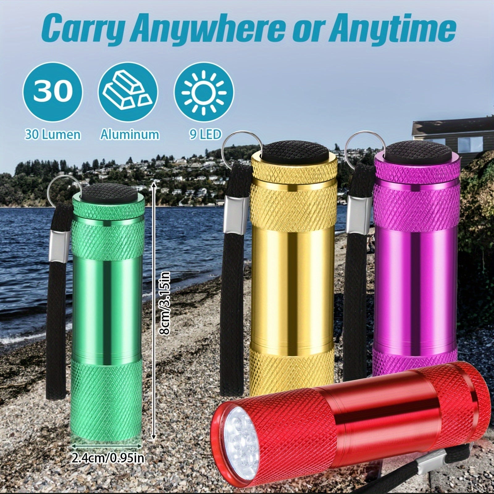 48pcs mini flashlights bulk bright aluminum handheld flash