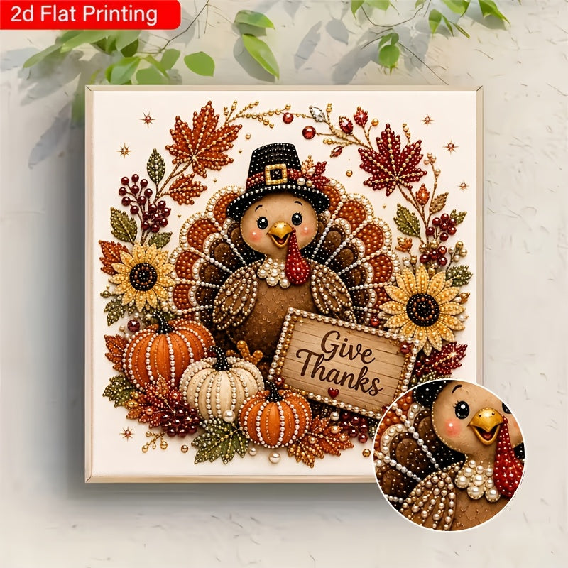 new diy colorful diamond painting kit thanksgiving turkey