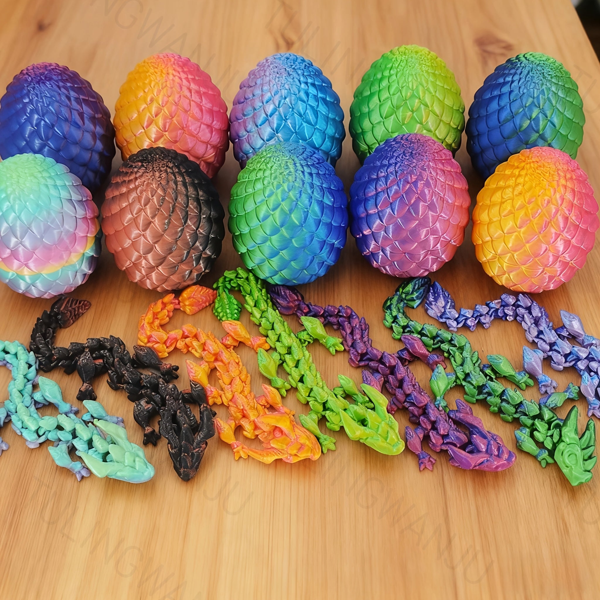 40pcs 3d printed dragon egg set decorative sculptures
