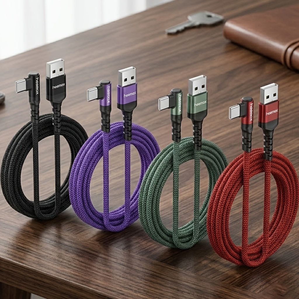 90 degree usb c charging cable 3a fast charging right angle