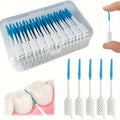 100 packs stylish   mini floss brush mint floss stick