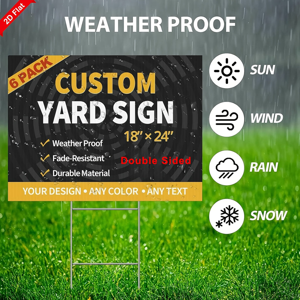 2d flat 2d flat custom yard sign 6 pack 18 x24 corrugated