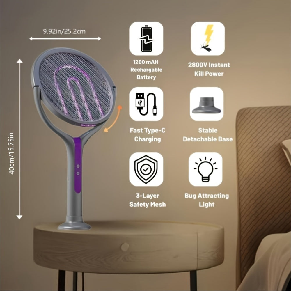 new arrival retractable extended electric fly swatter racket