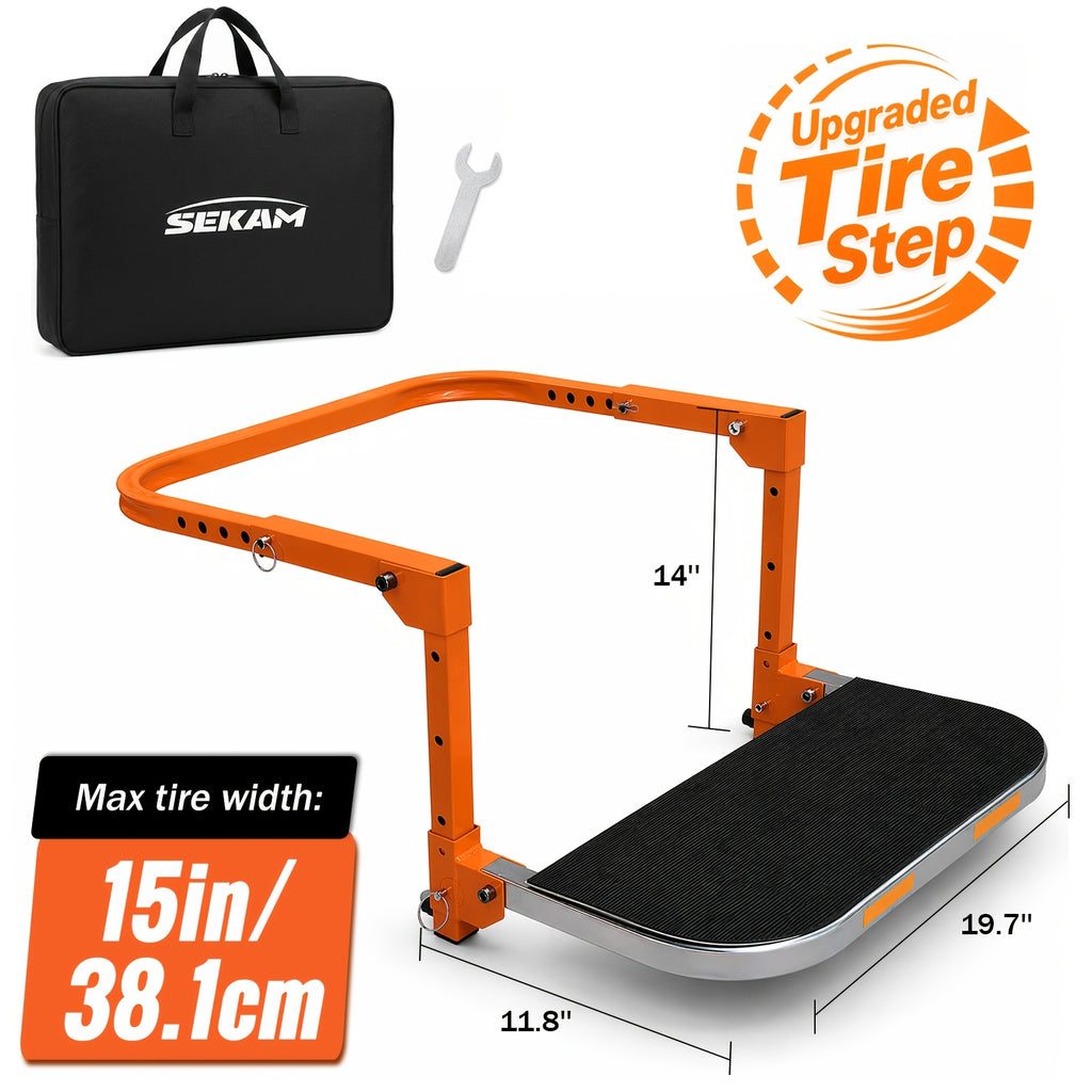 heavy duty foldable tire step anti slip texture adjustable