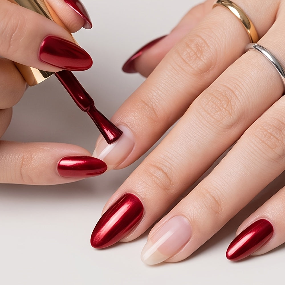 tinovo   metallic burgundy nail polish 12ml natural quick
