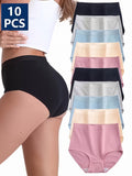 10 pack comfortable womens high waist underwear seamless