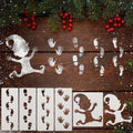 6pcs 12pcs christmas gnome stencil set footprints handprints