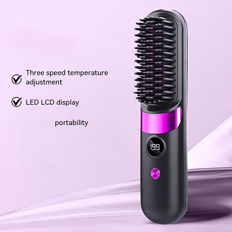portable wireless bang comb usb rechargeable 3 temperature