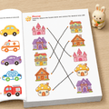 32 page visual matching activity book cute fruits vehicles