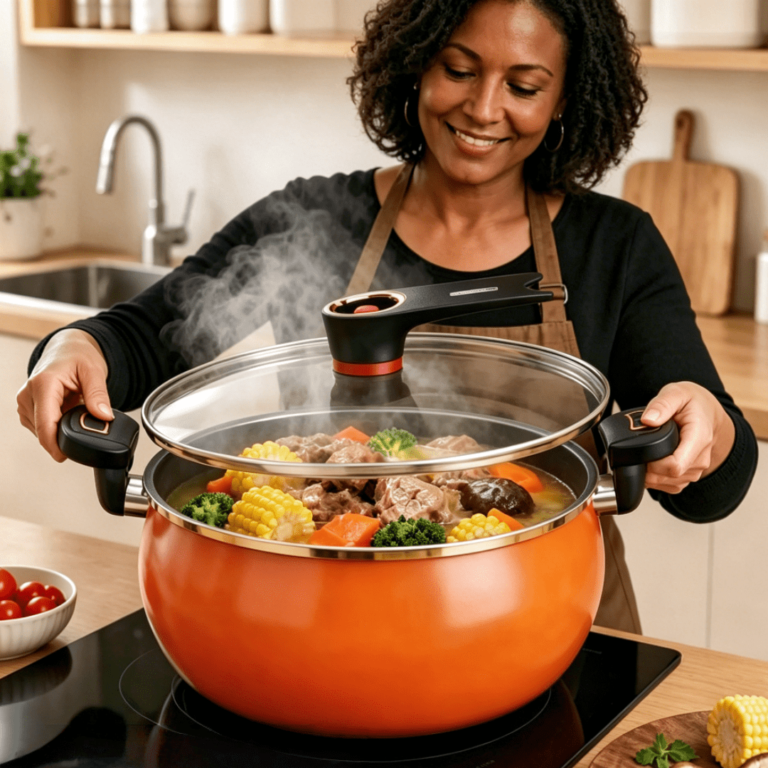 8 45qt large capacity braiser soup   lock handle non