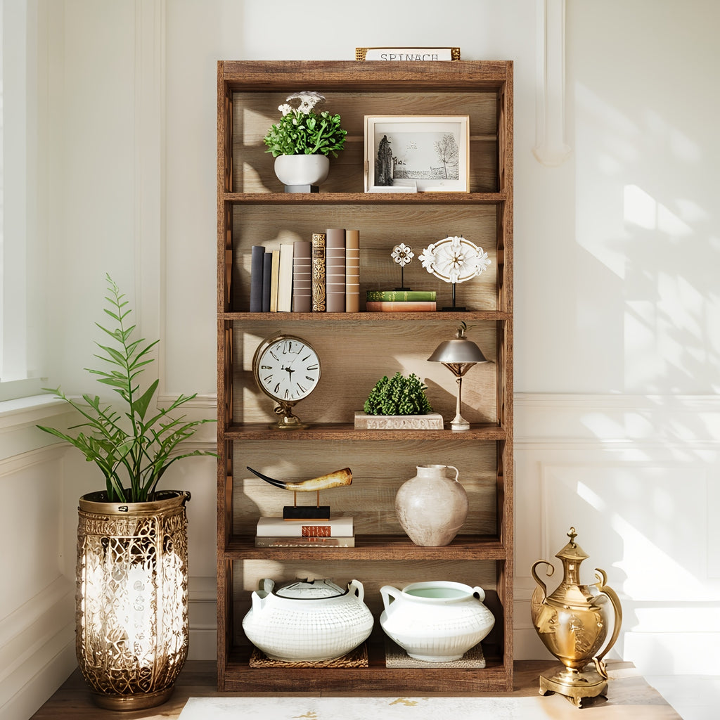 5 tier tall bookshelf bookcase large wooden shelf 11 81 d x