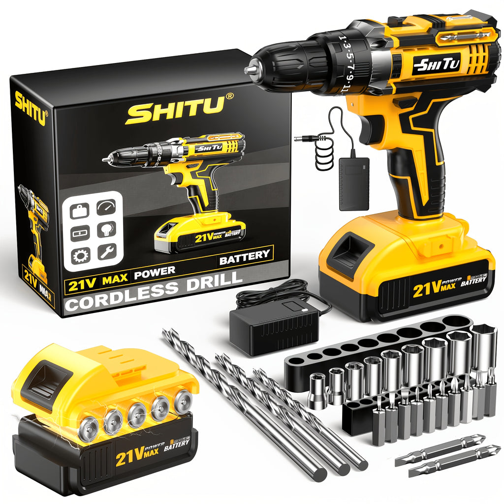 2026 21v cordless drill kit tool box fast charging