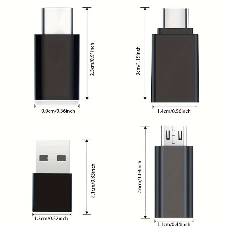 4pcs usb usb c adapters usb c female usb micro usb usb c