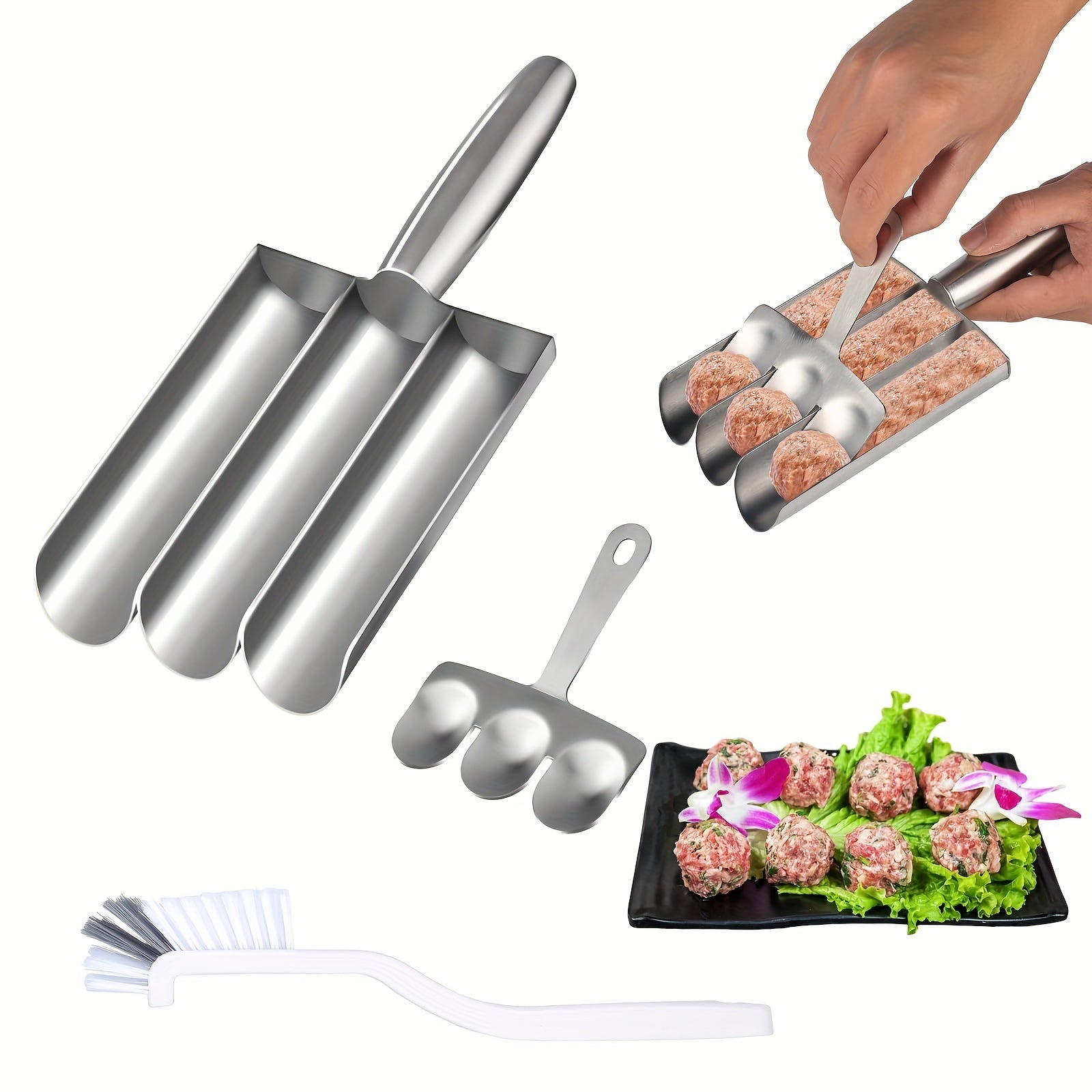 stainless steel triple meatball maker meatball maker tool
